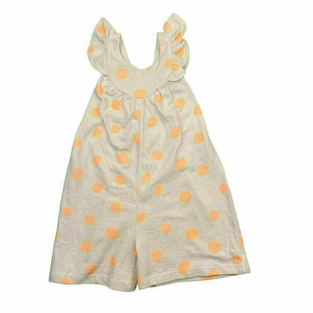 Zara Cream Romper with Orange Polka Dots